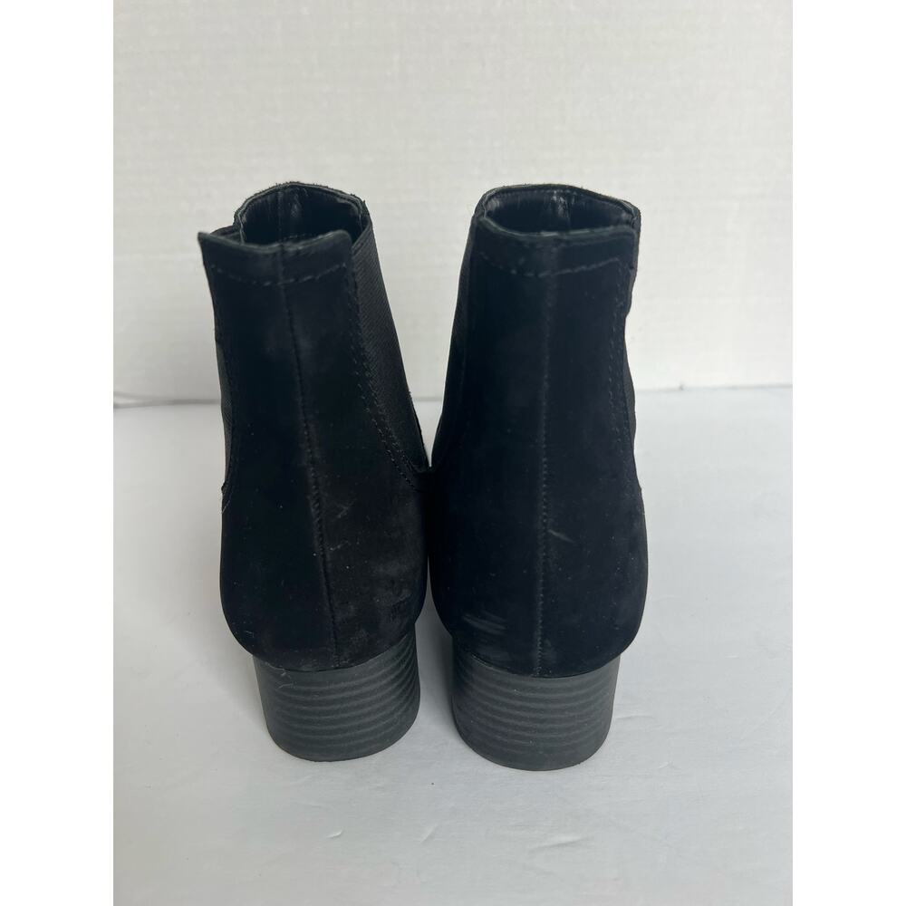 Alex Marie Black Suede Leather Chelsea Pull On Stretch Band Sides Ankle Boots 8M - Picture 6 of 10